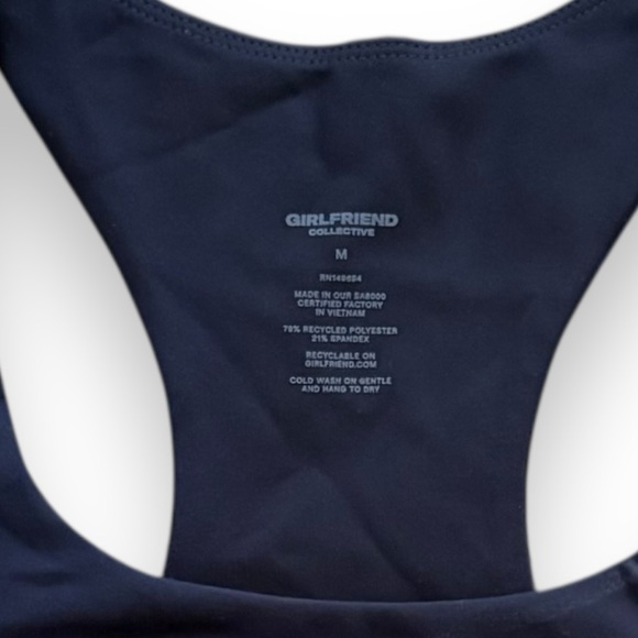 Girlfriend Collective Skyline Navy Paloma Racerback Bra NWOT Medium Athletic - Picture 4 of 4
